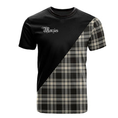 Menzies Black & White Ancient Tartan - Military T-Shirt