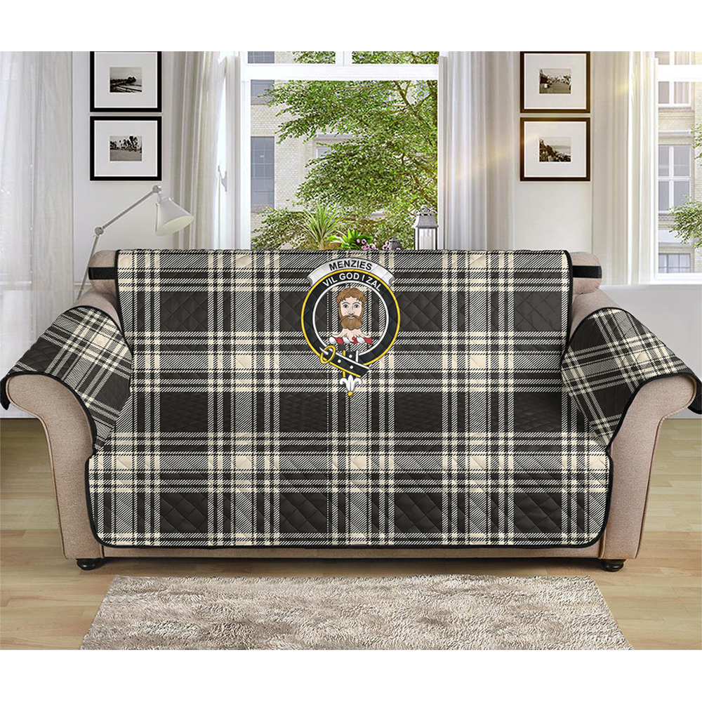 Menzies Black & White Ancient Tartan Crest Sofa Protector