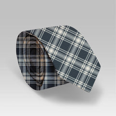 Menzies Black & White Ancient Tartan Classic Tie