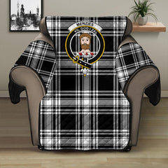 Menzies Black & White Modern Tartan Crest Sofa Protector