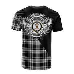 Menzies Black & White Modern Tartan - Military T-Shirt