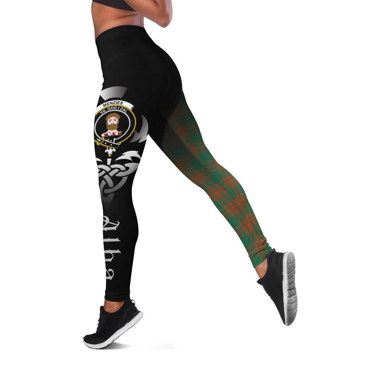 Menzies Green Ancient Tartan Leggings - Alba Celtic Style