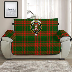 Menzies Green Modern Tartan Crest Sofa Protector