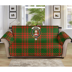 Menzies Green Modern Tartan Crest Sofa Protector