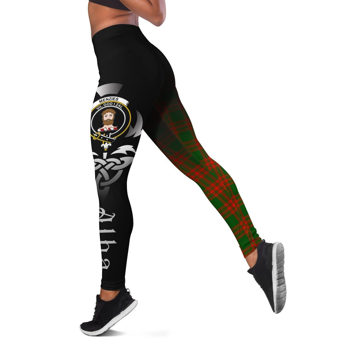 Menzies Green Modern Tartan Leggings - Alba Celtic Style