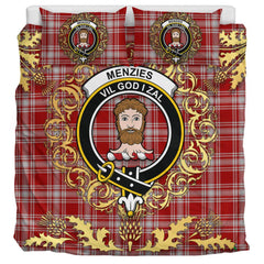 Menzies 02 Tartan Crest Bedding Set - Golden Thistle Style