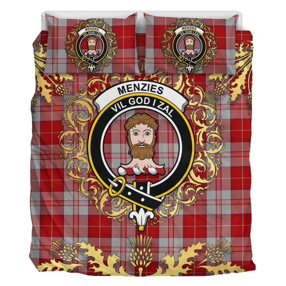 Menzies 04 Tartan Crest Bedding Set - Golden Thistle Style