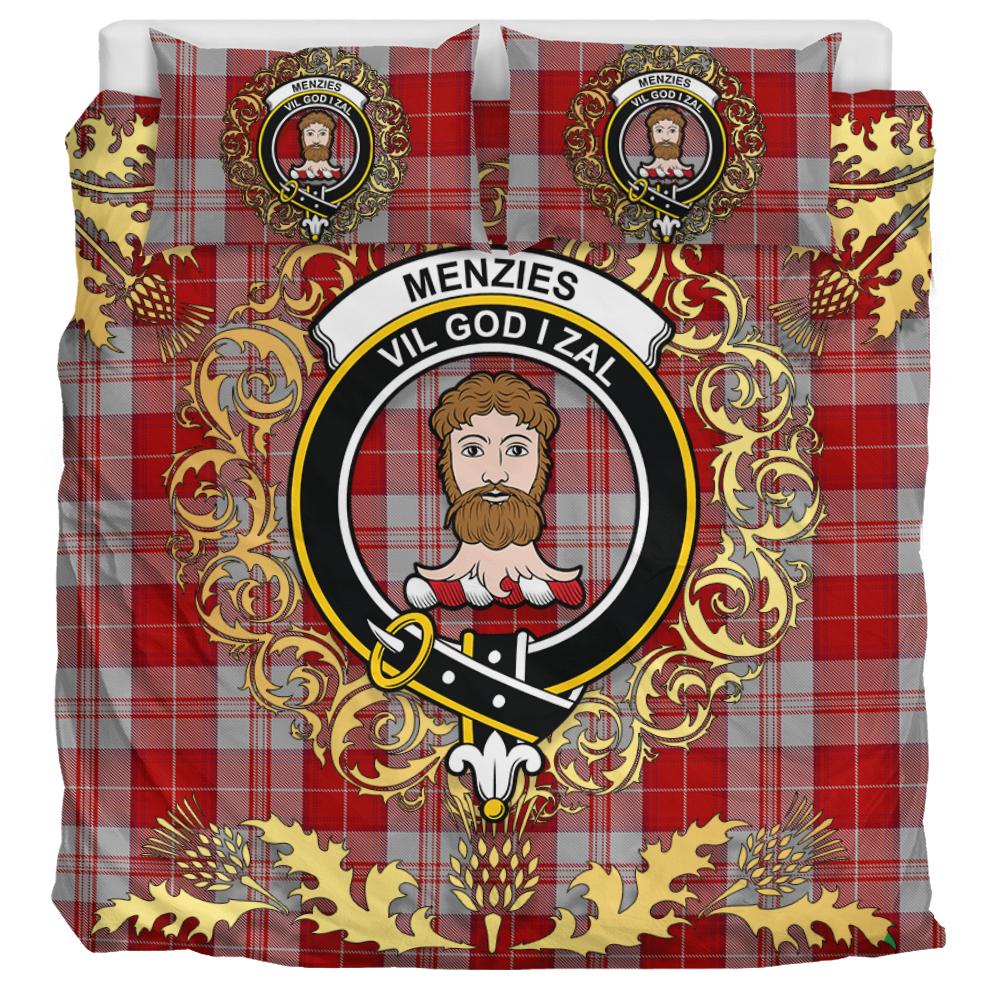 Menzies 04 Tartan Crest Bedding Set - Golden Thistle Style