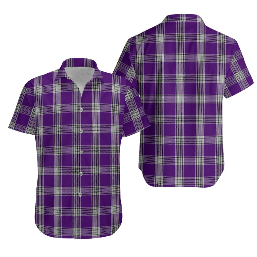Menzies Mauve and White Tartan Hawaiian Shirt