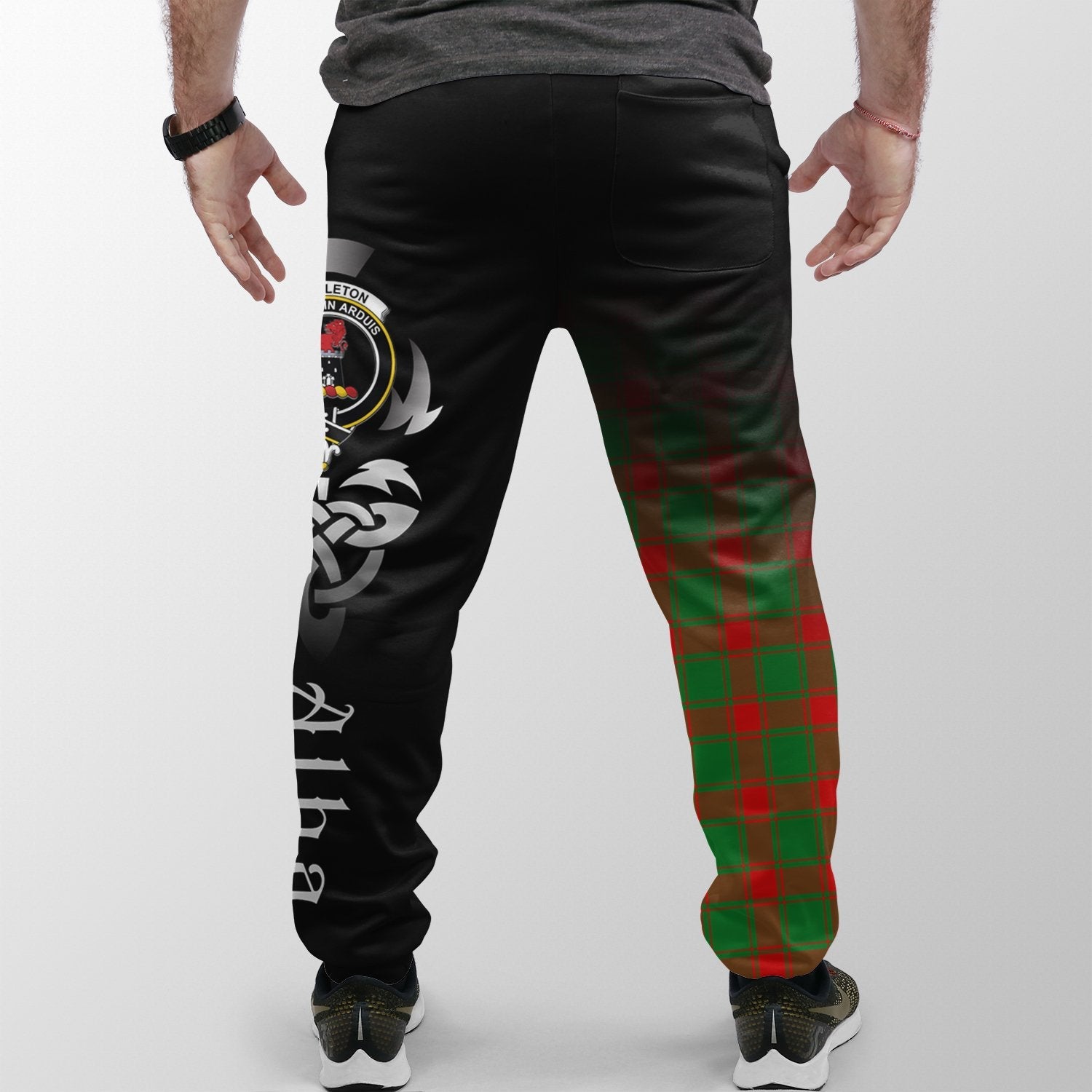 Middleton Modern Tartan Crest Jogger Sweatpants - Alba Celtic Style