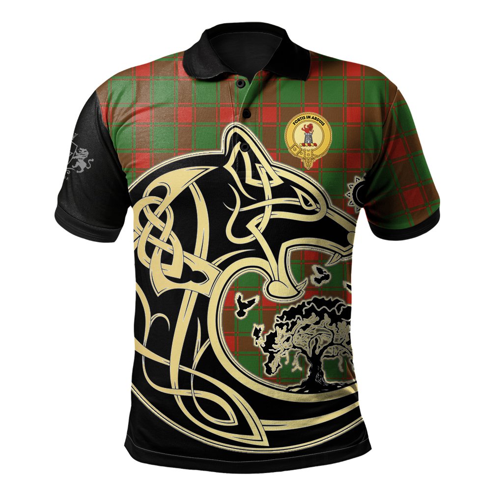 Middleton Modern Tartan Polo Shirt Viking Wolf