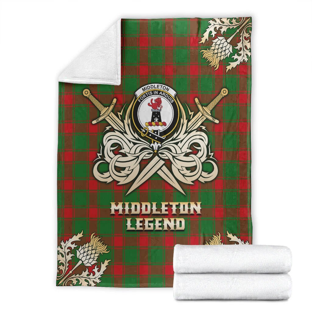 Middleton Modern Tartan Gold Courage Symbol Blanket