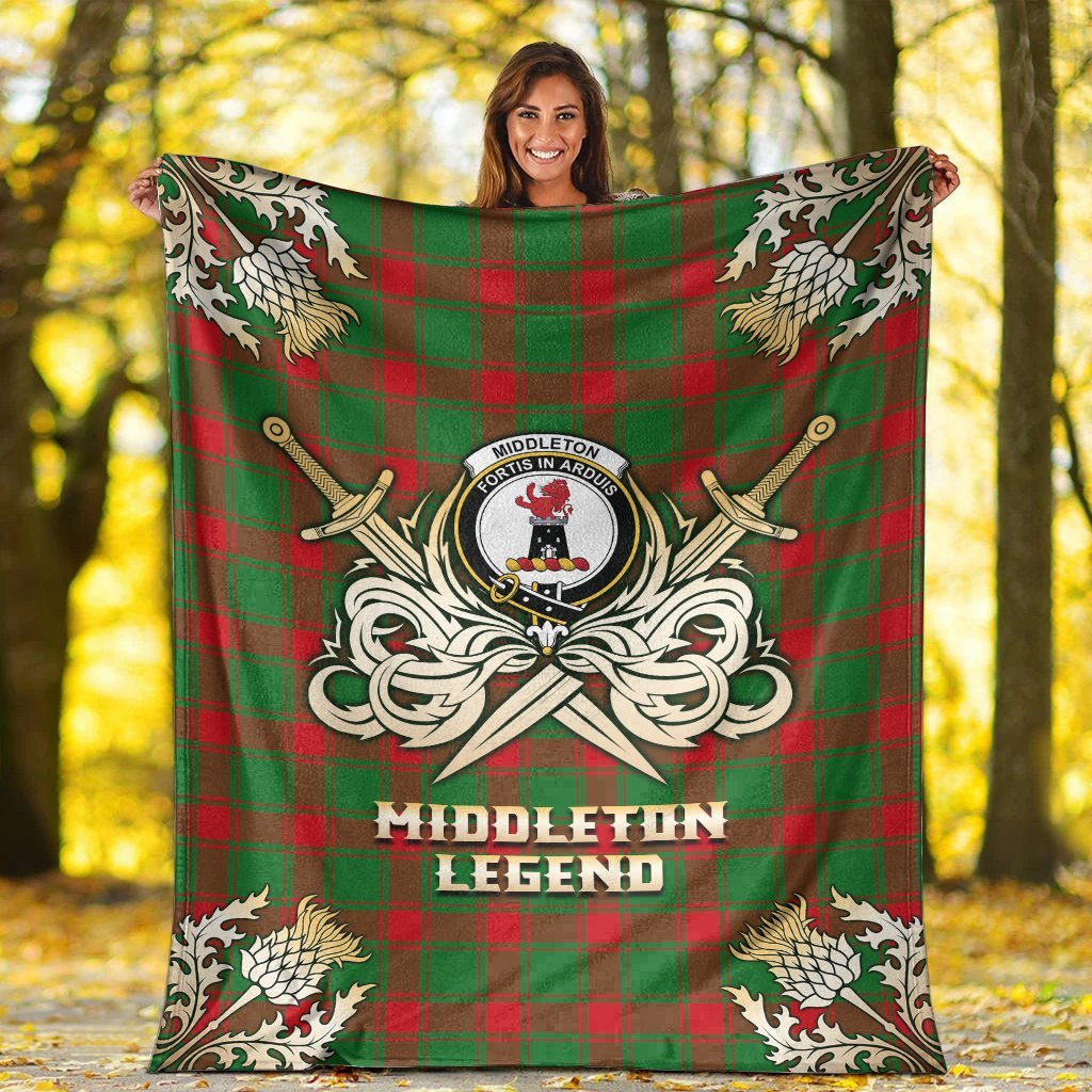 Middleton Modern Tartan Gold Courage Symbol Blanket