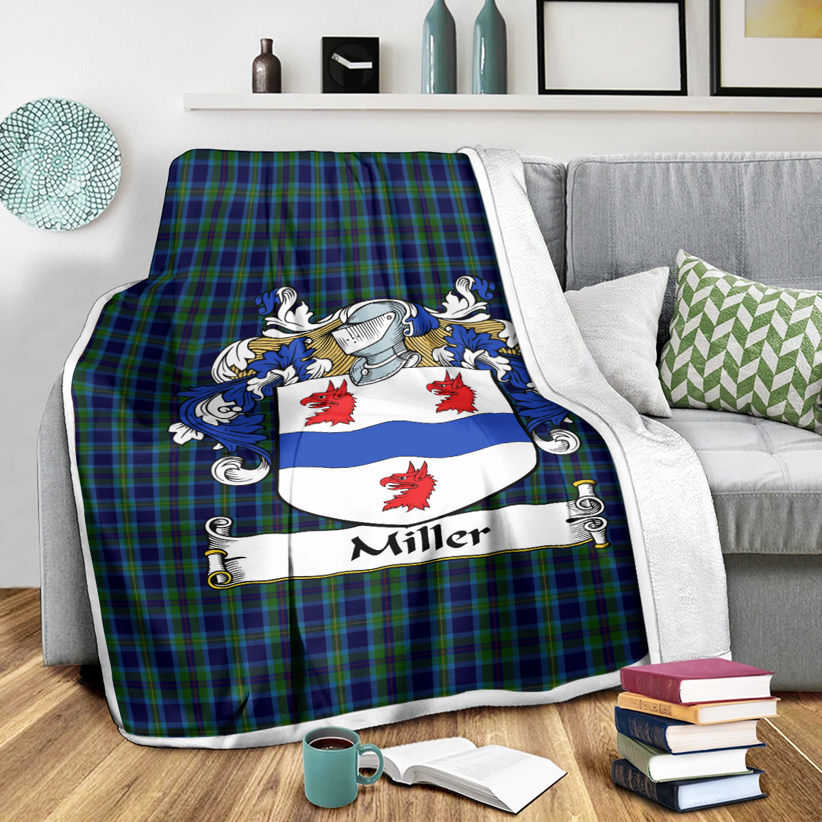 Miller Tartan Coat Of Arms Blanket - 3 Sizes