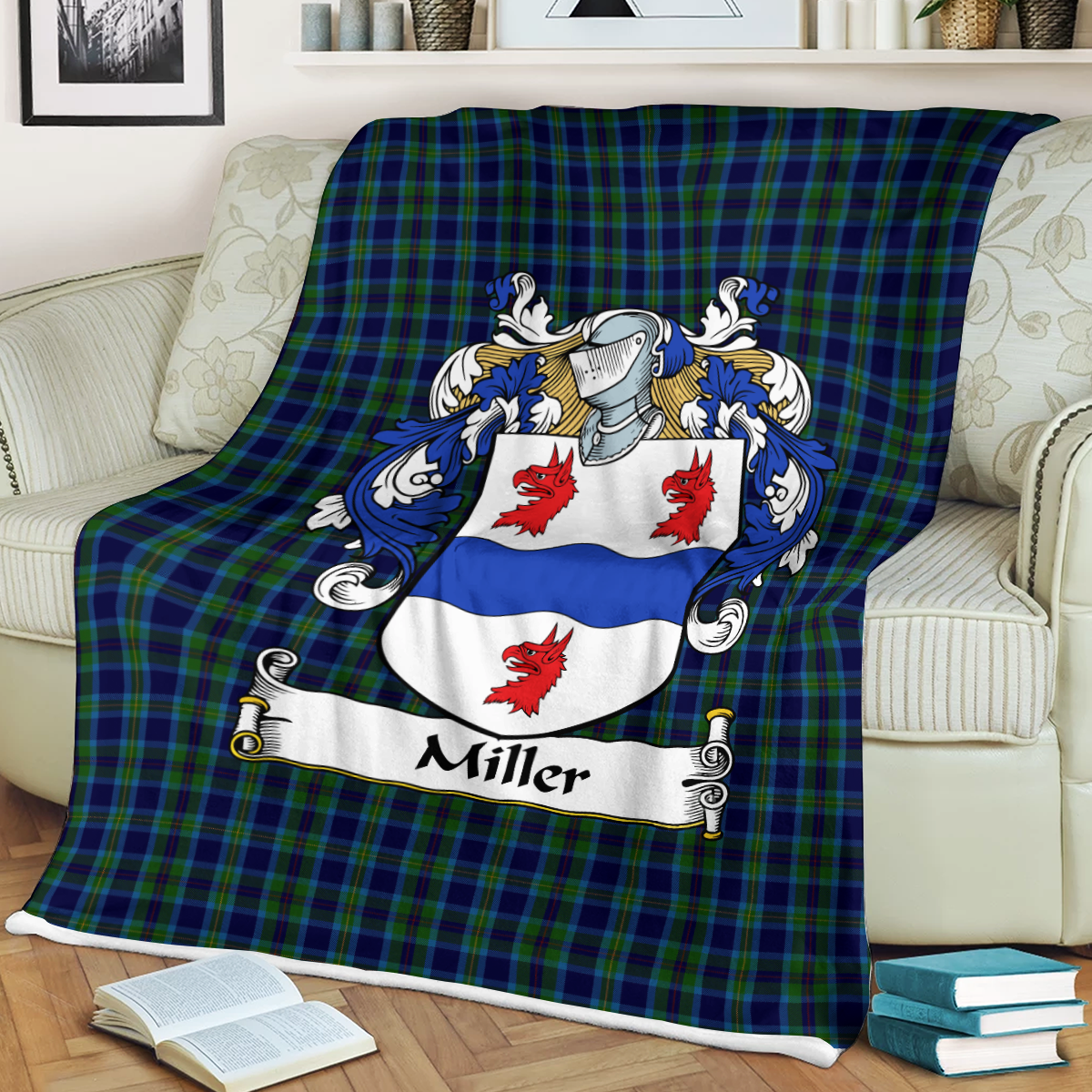 Miller Tartan Coat Of Arms Blanket - 3 Sizes