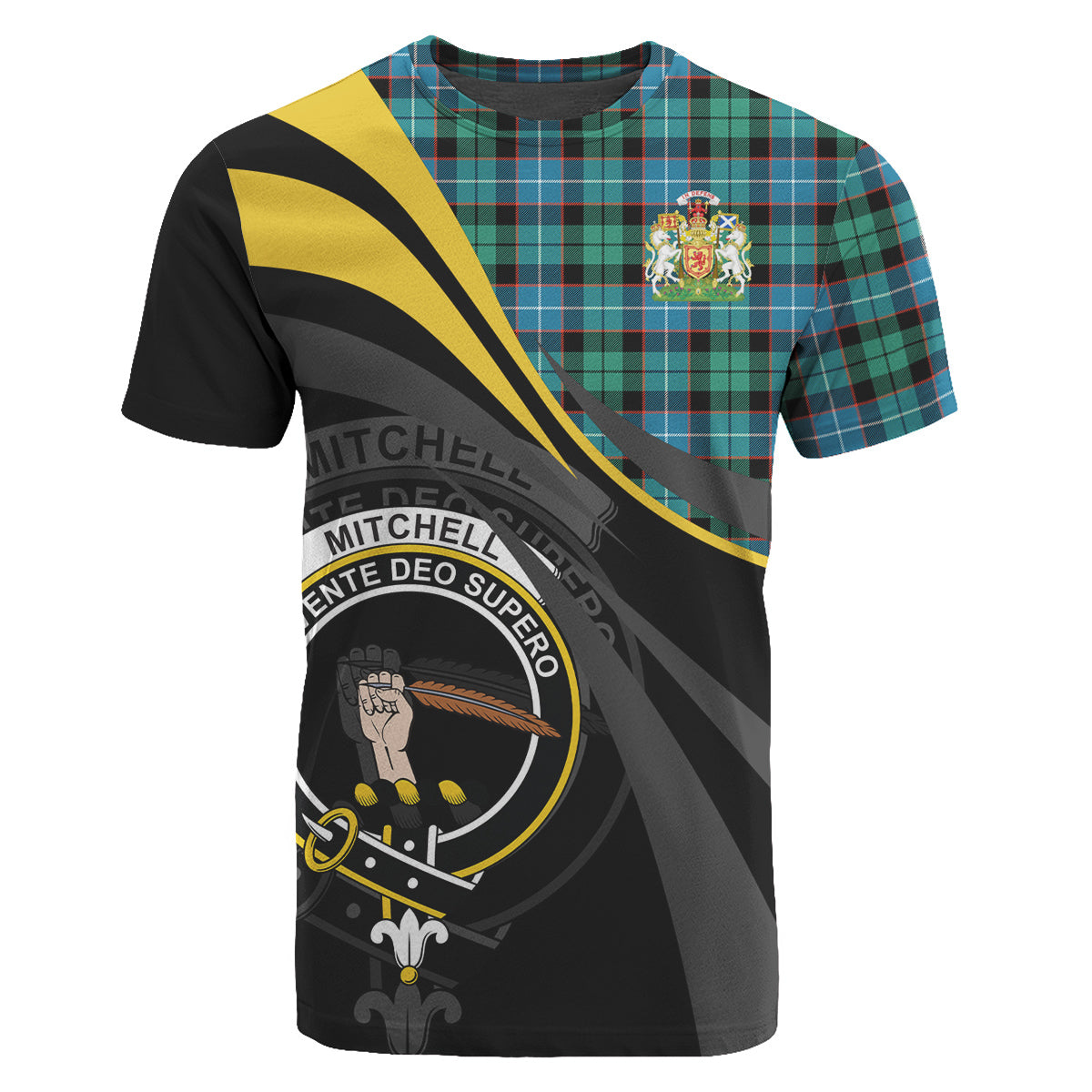 Mitchell Ancient Tartan T-Shirt - Royal Coat Of Arms Style