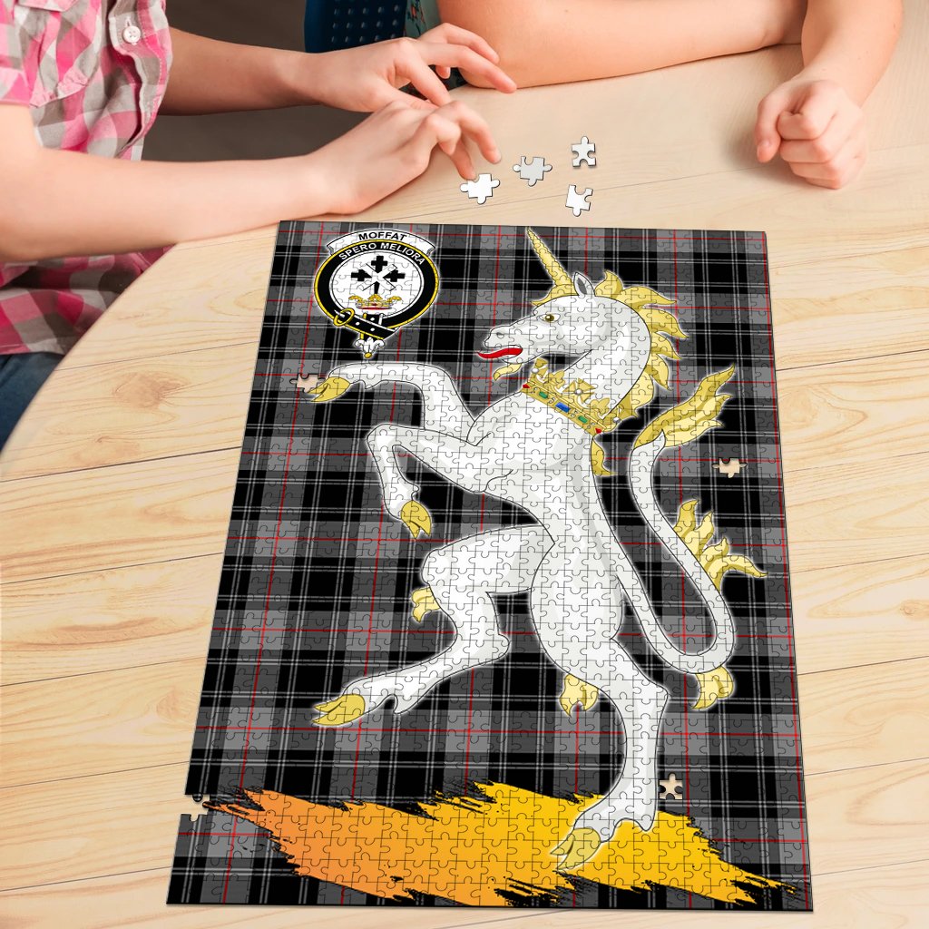 Moffat Modern Tartan Crest Unicorn Scotland Jigsaw Puzzles