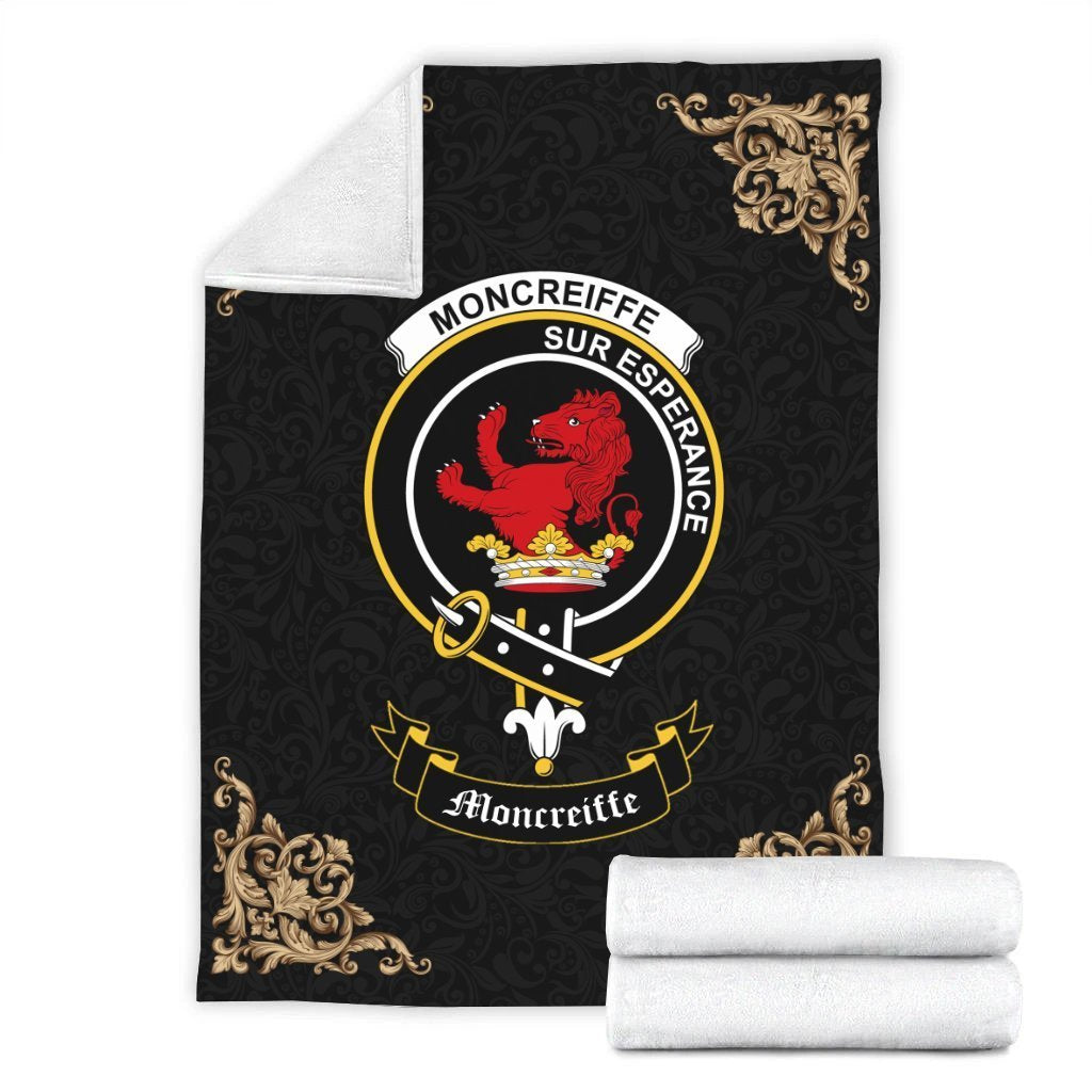 Moncreiffe (or Moncreiff) Crest Tartan Premium Blanket Black