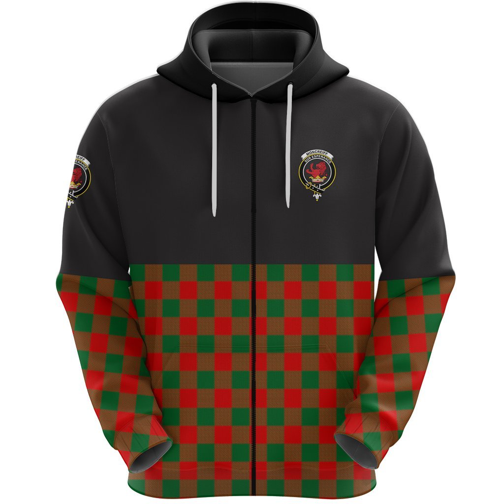 Moncrieff Clan Half Of Tartan Zipper Hoodie