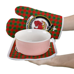 Moncrieff Tartan Crest Oven Mitt And Pot Holder (2 Oven Mitts + 1 Pot Holder)