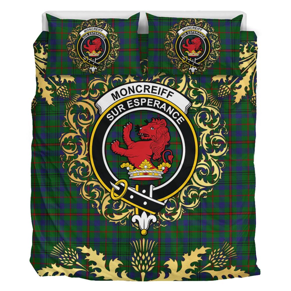 Moncrieff of Atholl Tartan Crest Bedding Set - Golden Thistle Style