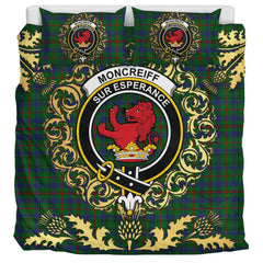 Moncrieff of Atholl Tartan Crest Bedding Set - Golden Thistle Style