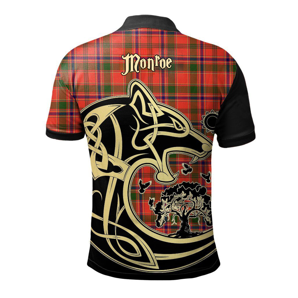 Monroe Modern Tartan Polo Shirt Viking Wolf