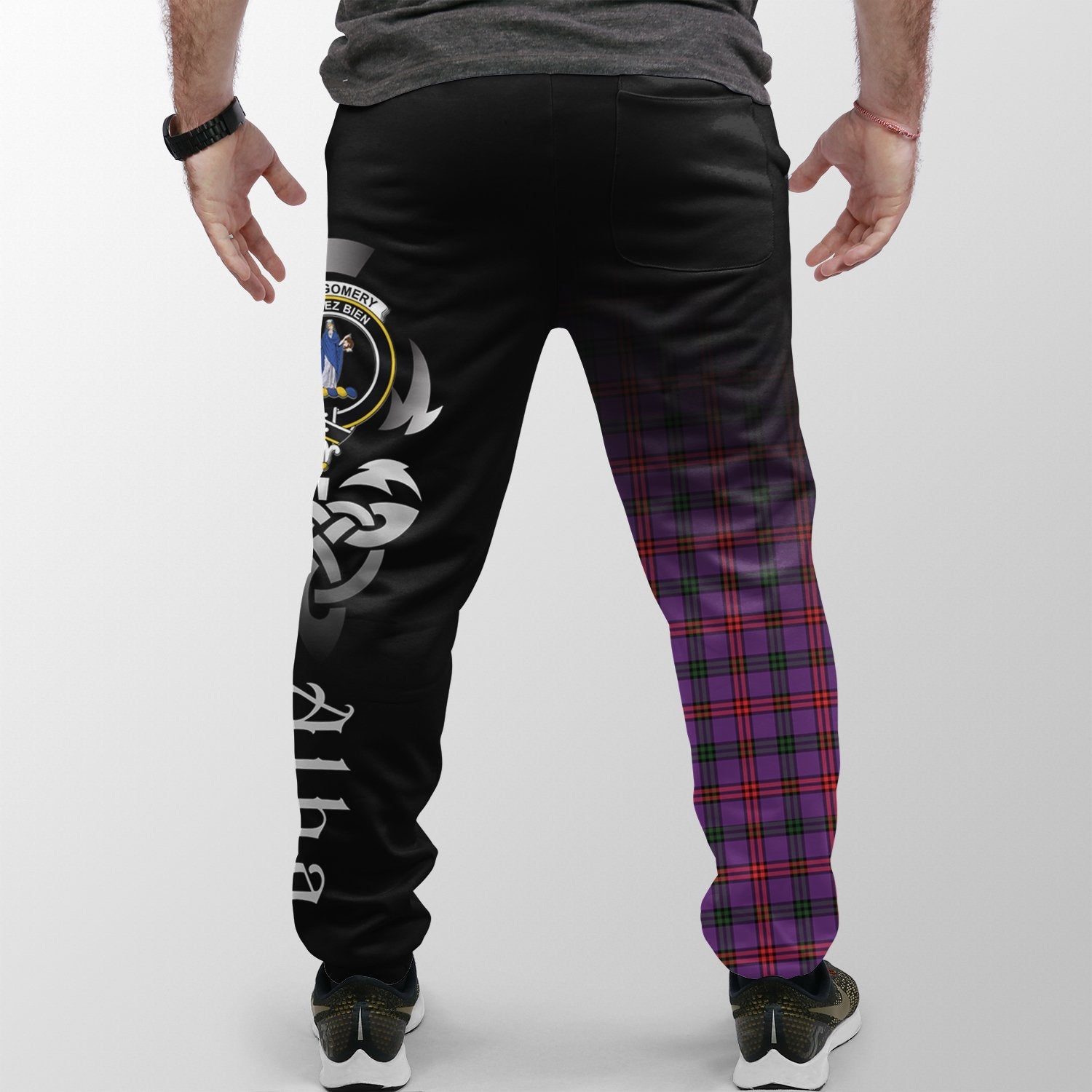 Montgomery Modern Tartan Crest Jogger Sweatpants - Alba Celtic Style