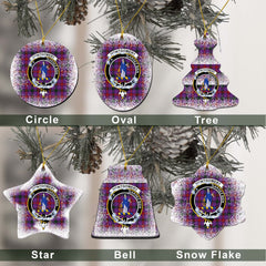 Montgomery Tartan Christmas Ceramic Ornament - Snow Style