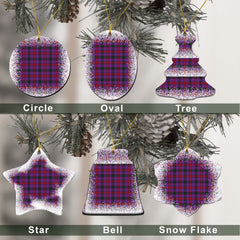 Montgomery Tartan Christmas Ceramic Ornament - Snow Style