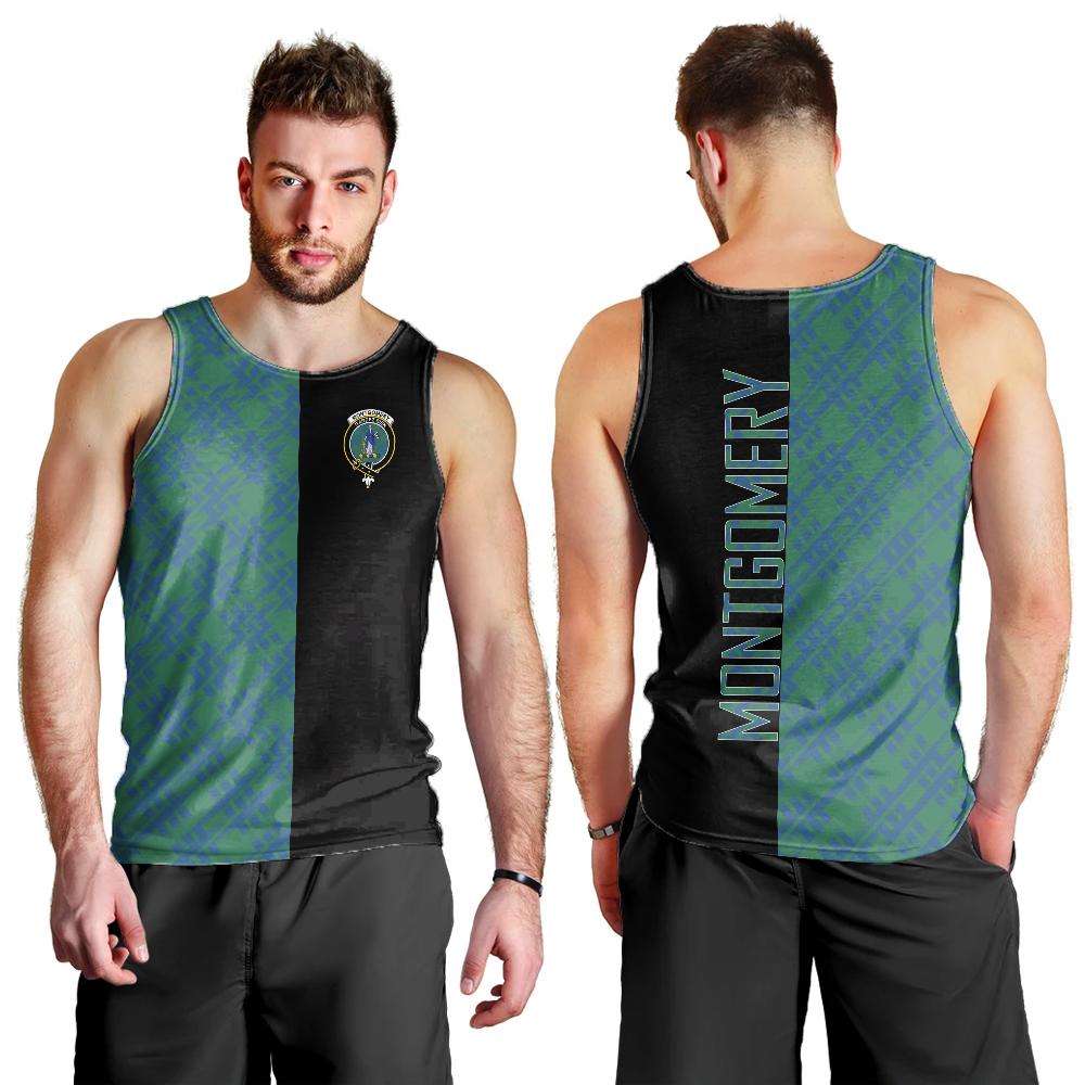 Montgomery Ancient Tartan Crest Men's Tank Top - Cross Style