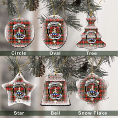 Monypenny Tartan Christmas Ceramic Ornament - Snow Style