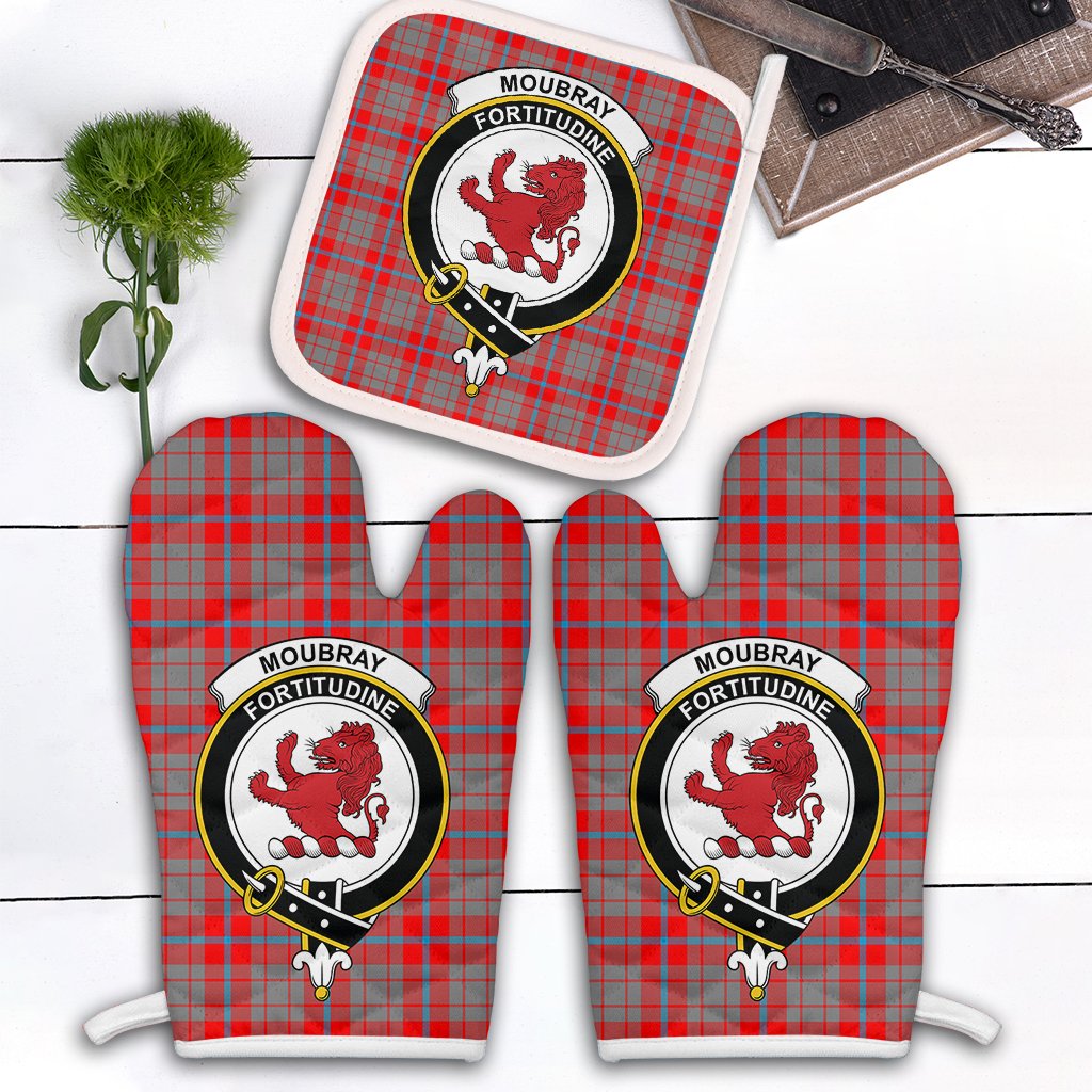 Moubray Tartan Crest Oven Mitt And Pot Holder (2 Oven Mitts + 1 Pot Holder)