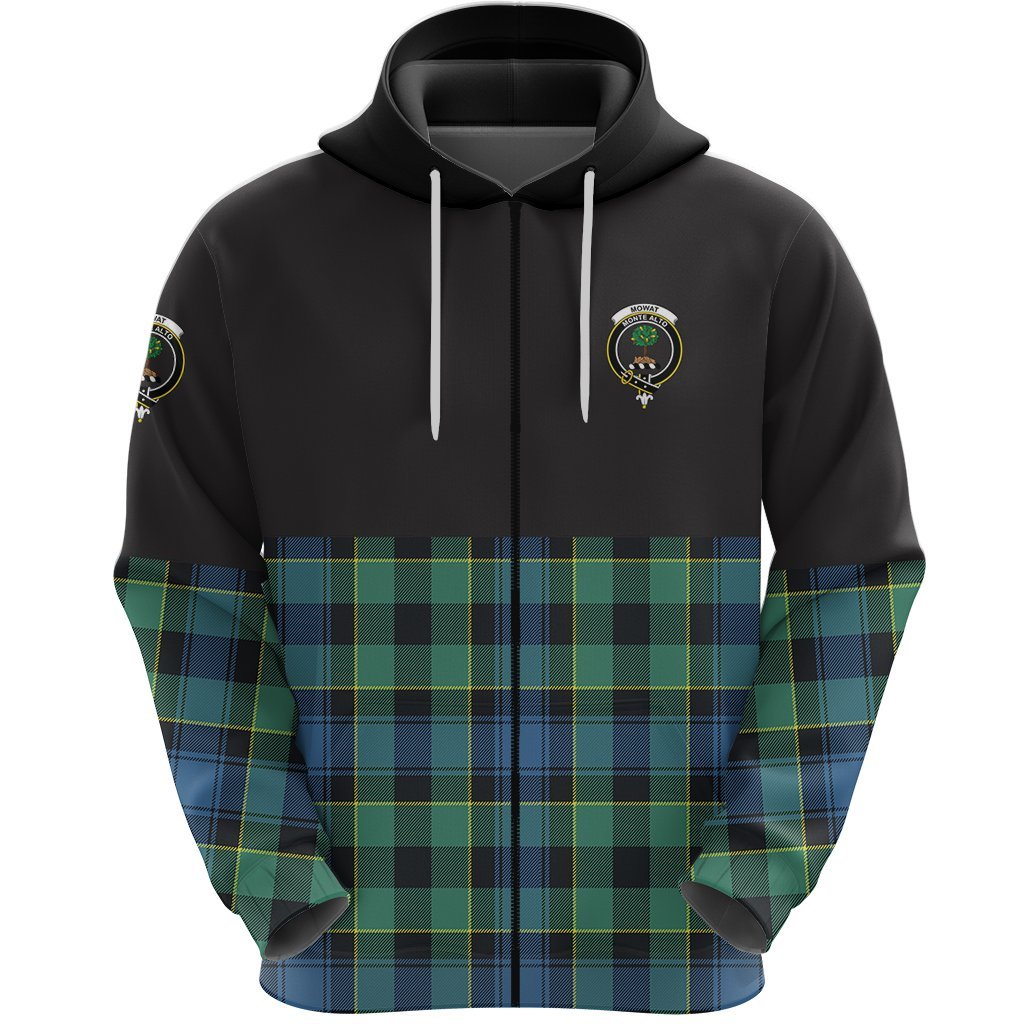 Mowat Clan Half Of Tartan Zipper Hoodie