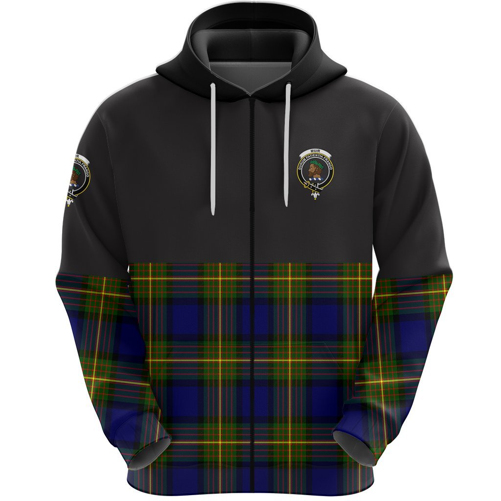 Muir Clan Half Of Tartan Zipper Hoodie