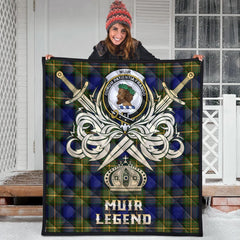 Muir Tartan Crest Legend Gold Royal Premium Quilt