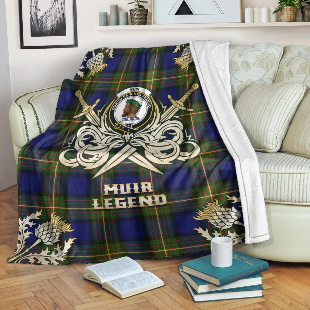 Muir Tartan Gold Courage Symbol Blanket