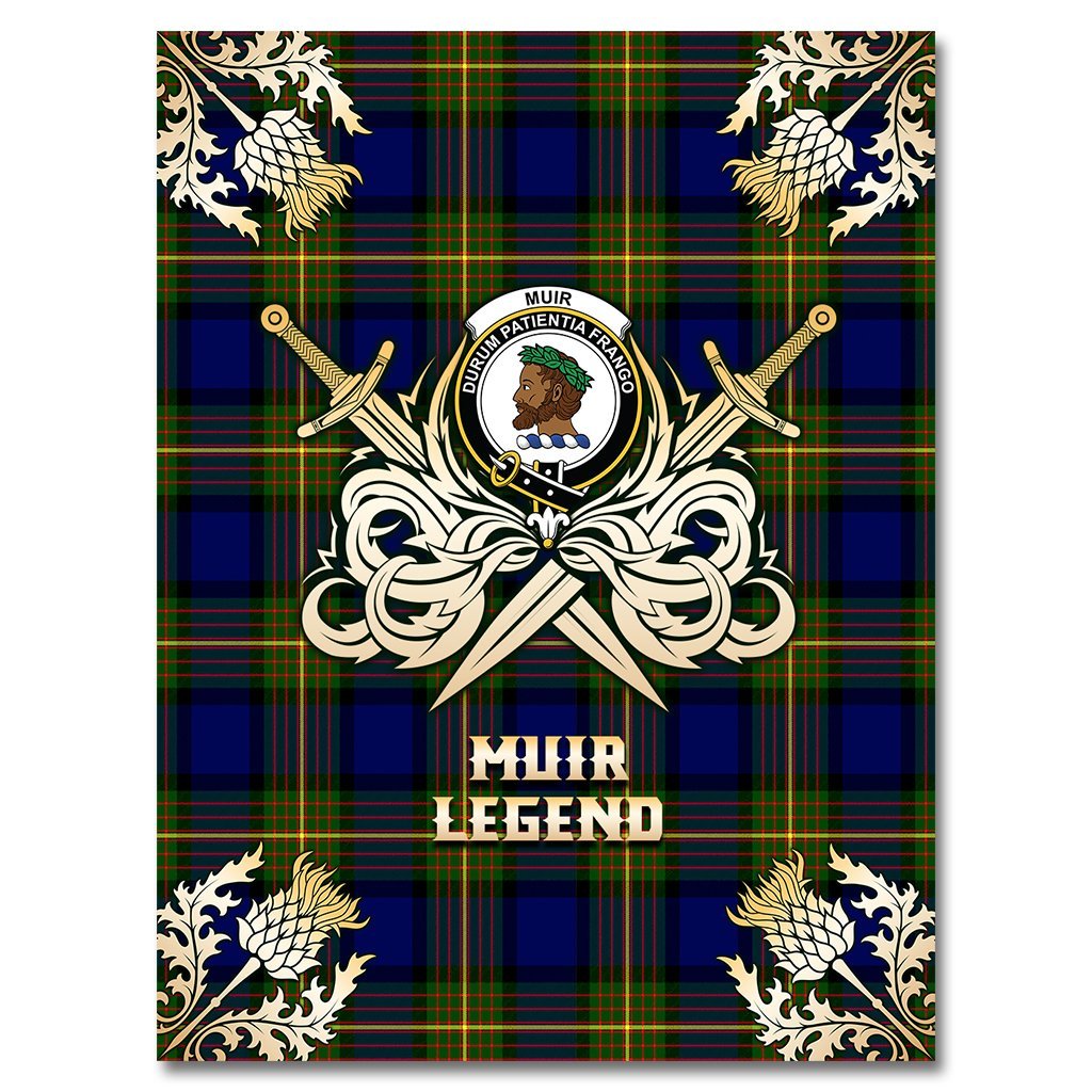 Muir Tartan Gold Courage Symbol Blanket