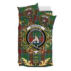 Muirhead 02 Tartan Crest Bedding Set - Golden Thistle Style