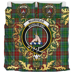 Muirhead 02 Tartan Crest Bedding Set - Golden Thistle Style