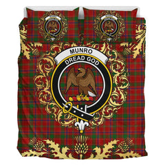 Munro 01 Tartan Crest Bedding Set - Golden Thistle Style