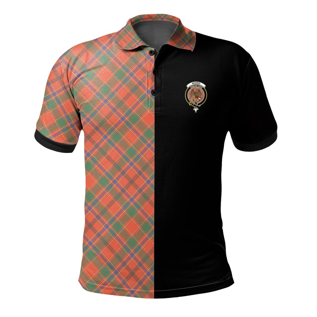 Munro Ancient Tartan Polo Shirt Half of Me - Cross Style