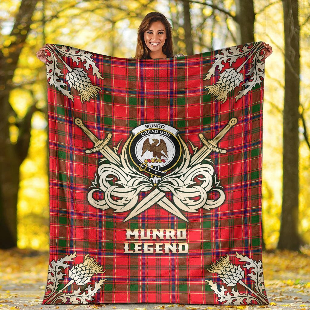 Munro Modern Tartan Gold Courage Symbol Blanket