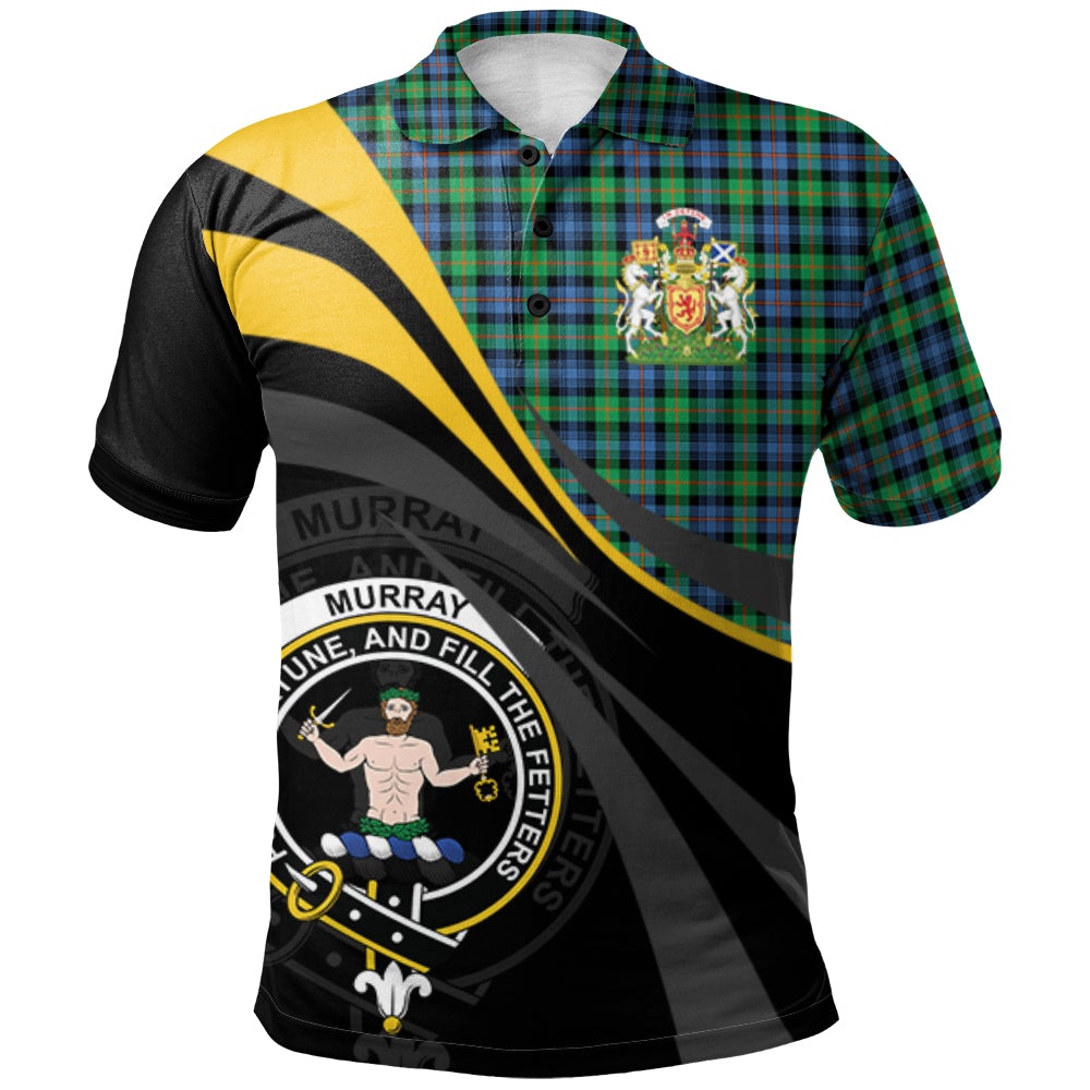 Murray of Atholl Ancient Tartan Polo Shirt - Royal Coat Of Arms Style