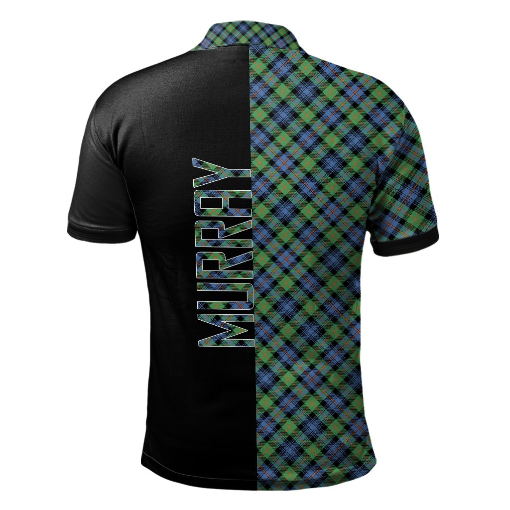 Murray of Atholl Ancient Tartan Polo Shirt Half of Me - Cross Style