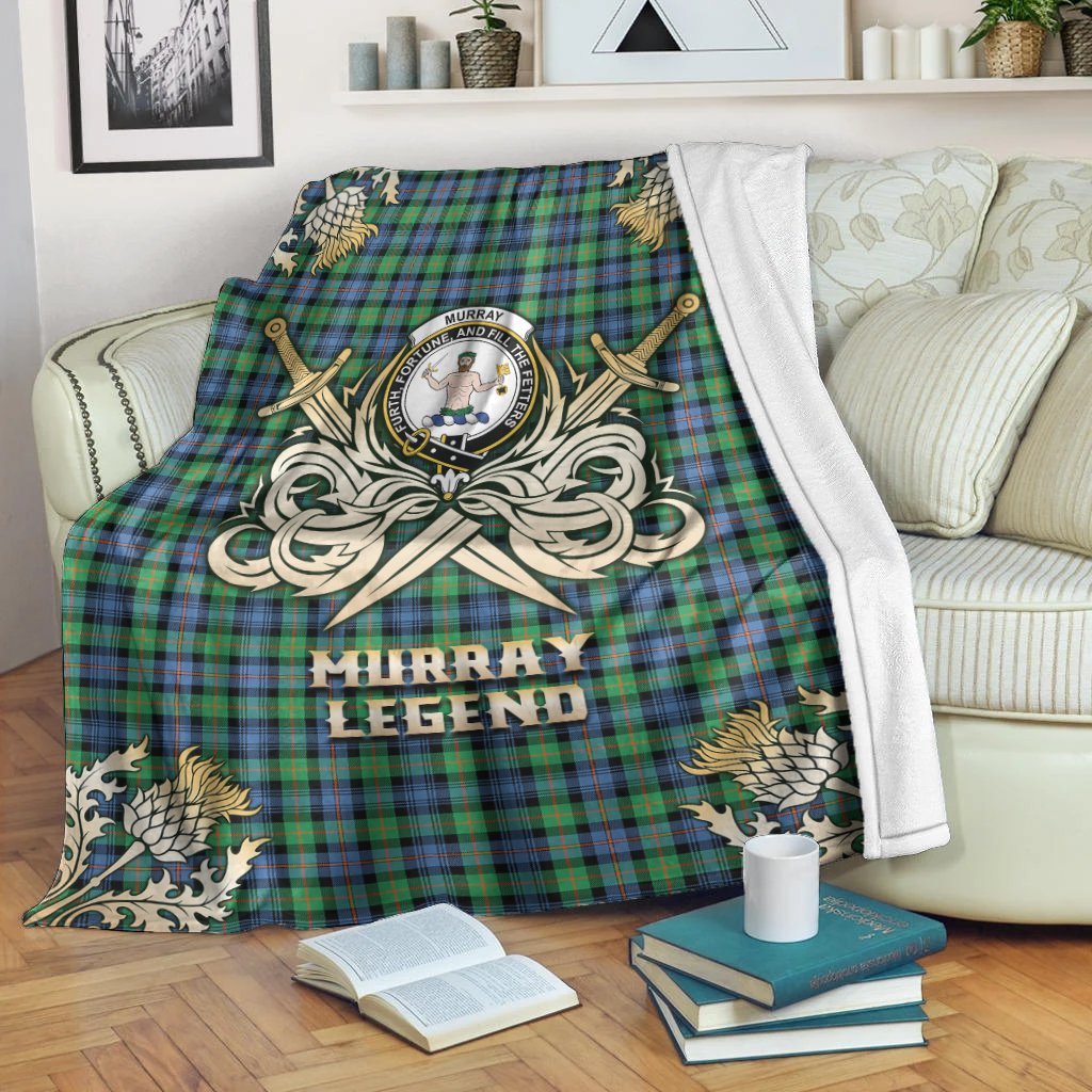 Murray of Atholl Ancient Tartan Gold Courage Symbol Blanket