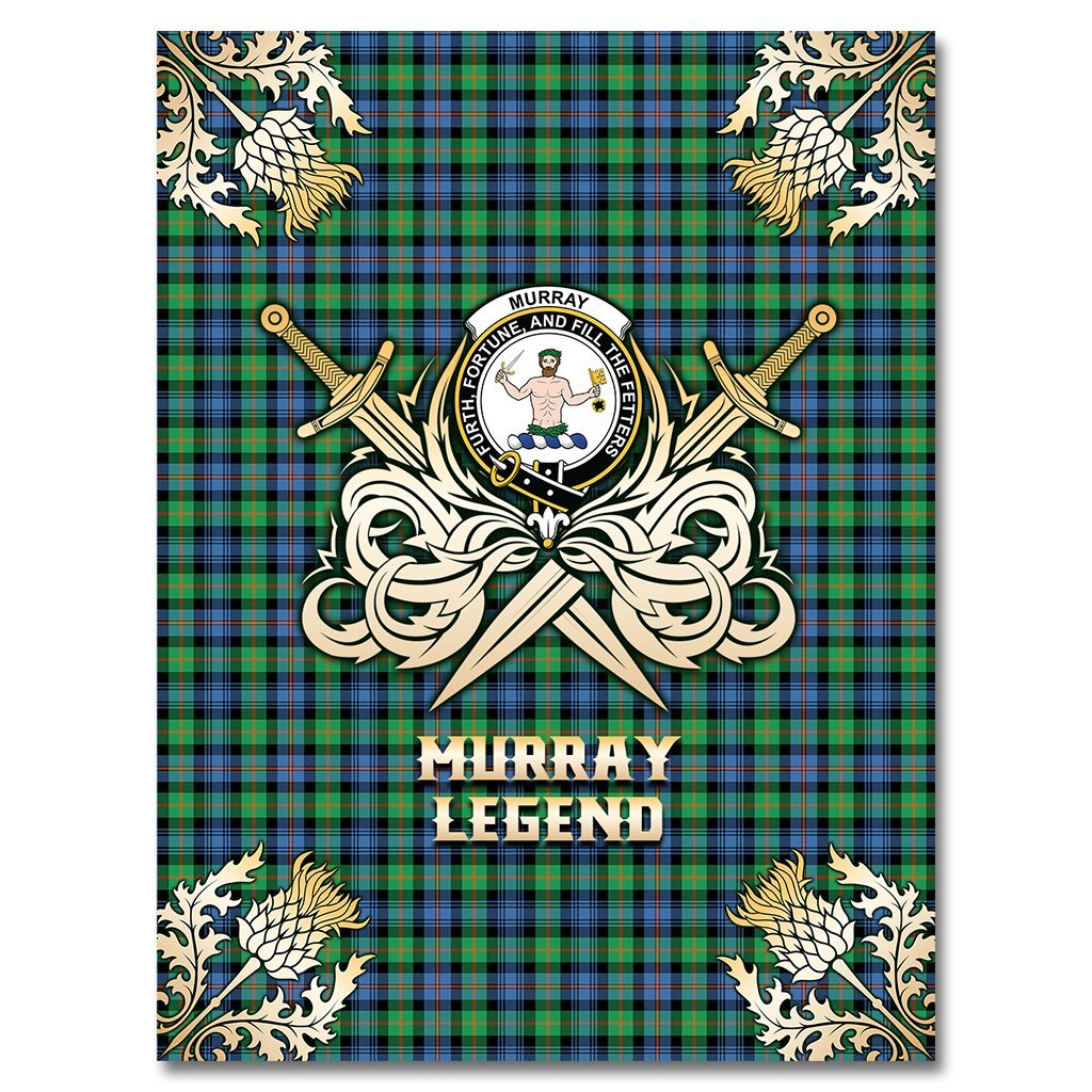 Murray of Atholl Ancient Tartan Gold Courage Symbol Blanket