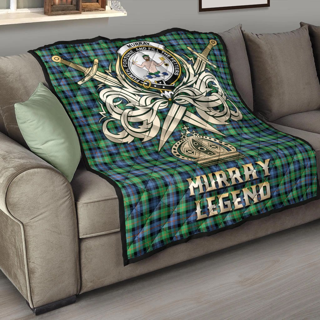 Murray of Atholl Ancient Tartan Crest Legend Gold Royal Premium Quilt