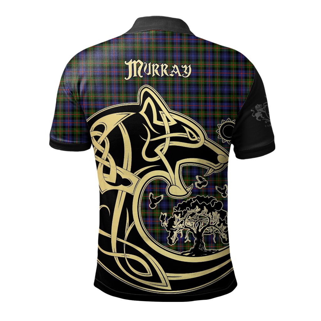 Murray of Atholl Modern Tartan Polo Shirt Viking Wolf
