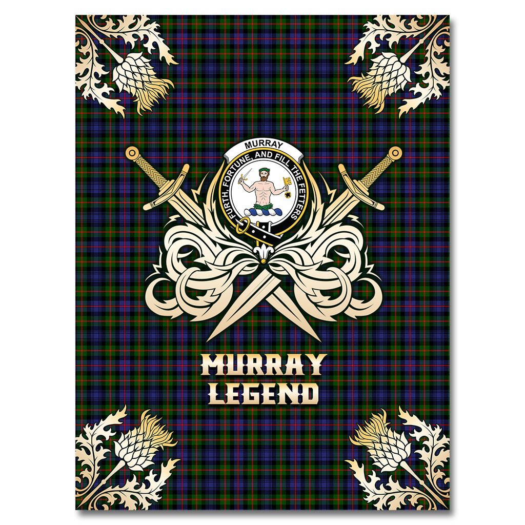 Murray of Atholl Modern Tartan Gold Courage Symbol Blanket